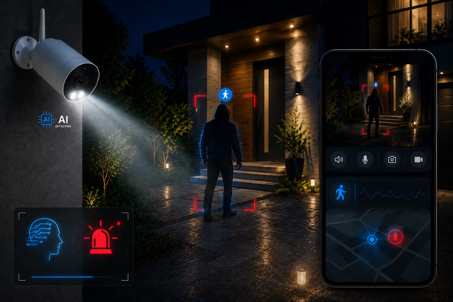 Spotlight camera AI smart detection