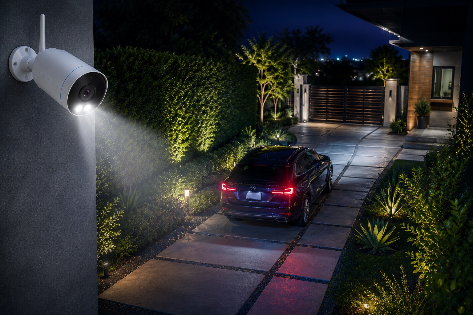 Spotlight camera color night vision