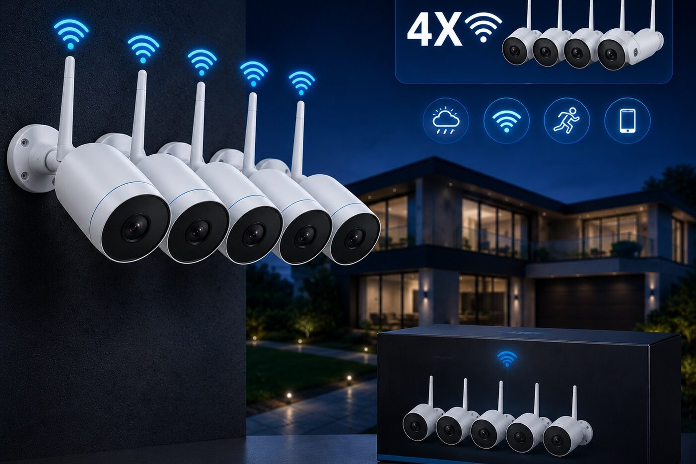 WiFi 4 cameras set